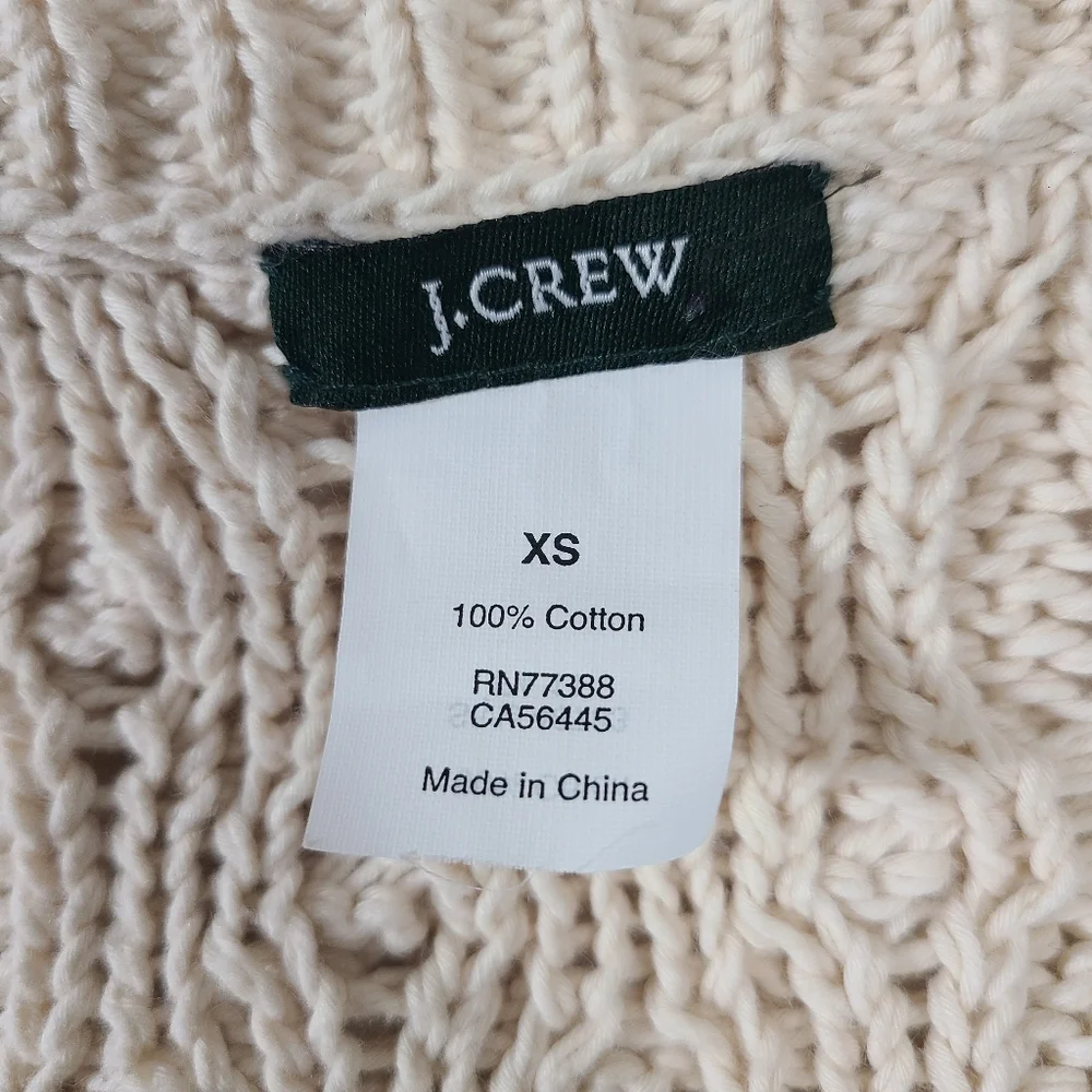 J Crew Cable Knit‎ Heavy Weight Fisherman Sweater Size XS